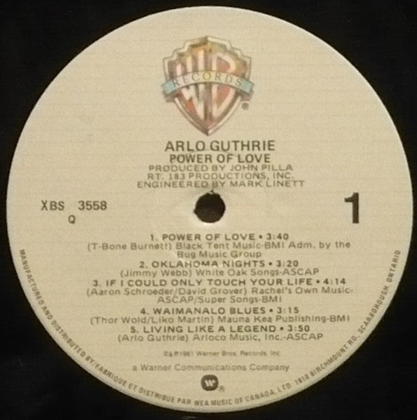 Arlo Guthrie : Power Of Love (LP, Album)