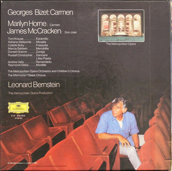 Georges Bizet / Marilyn Horne / James McCracken / Leonard Bernstein / The Metropolitan Opera House Orchestra And Metropolitan Opera Children's Chorus, Metropolitan Opera Chorus : Carmen (3xLP + Box)