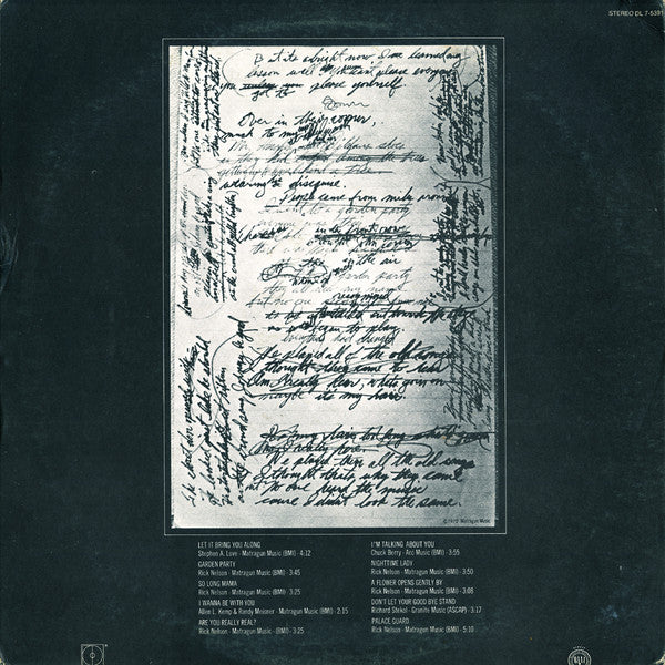Rick Nelson & The Stone Canyon Band : Garden Party (LP, Album)