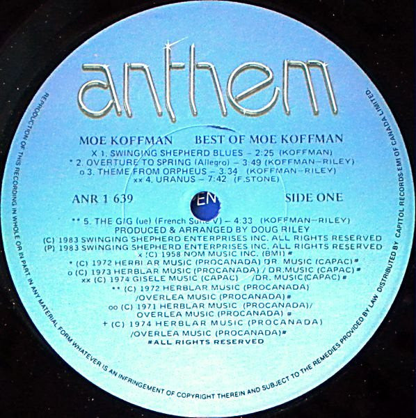 Moe Koffman : Best Of Moe Koffman (LP, Comp)