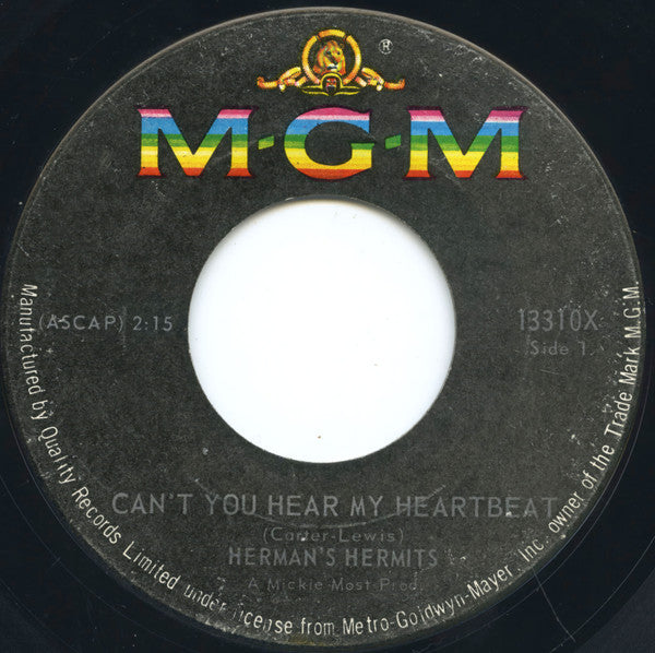 Herman's Hermits : Can't You Hear My Heartbeat (7", Single)