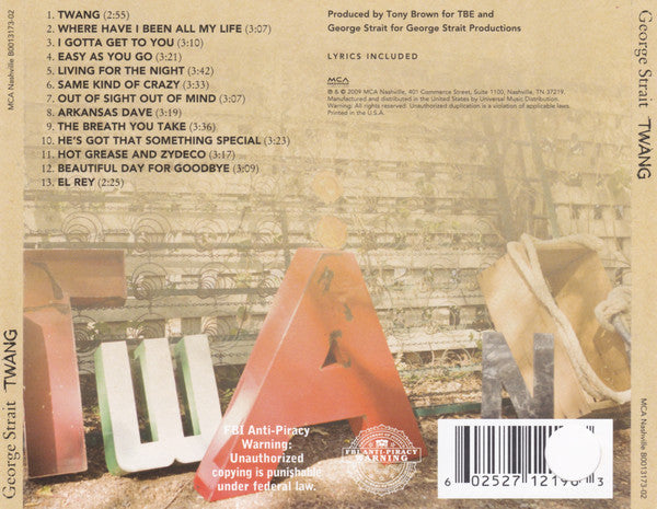 George Strait : Twang (CD, Album)