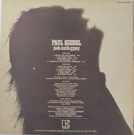 Paul Siebel : Jack-Knife Gypsy (LP, Album)