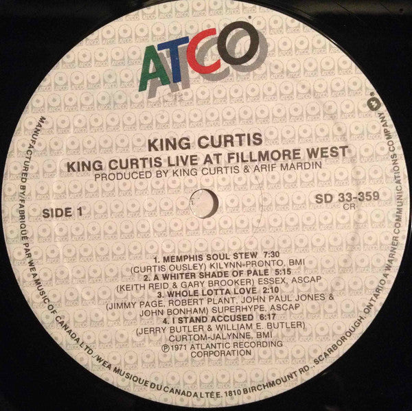 King Curtis : Live At Fillmore West (LP, Album, RE)