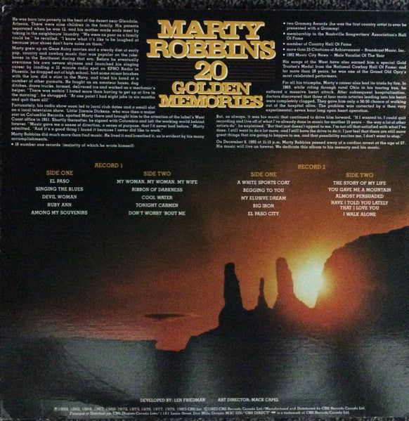 Marty Robbins : 20 Golden Memories (2xLP, Comp)