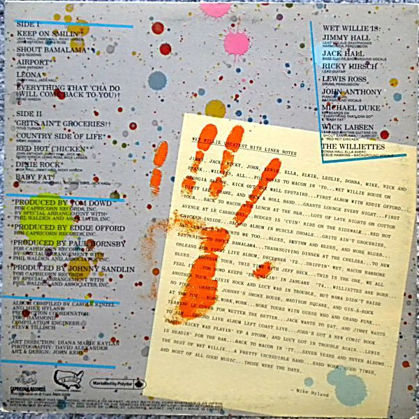 Wet Willie : Wet Willie Greatest Hits (LP, Comp)