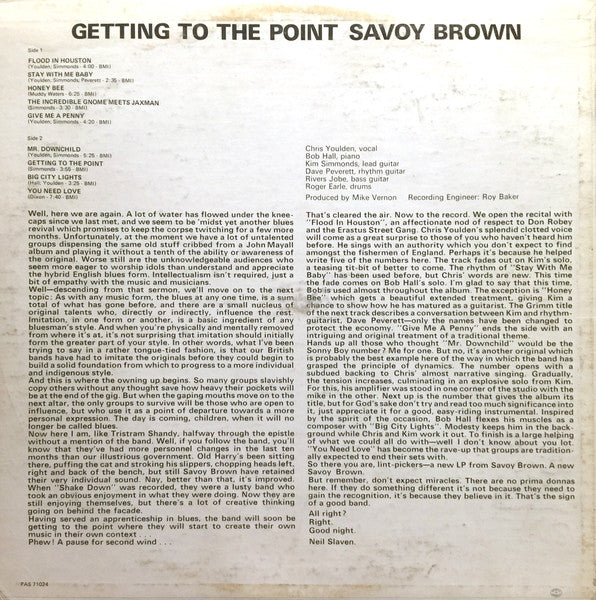 Savoy Brown : Getting To The Point (LP, Album)