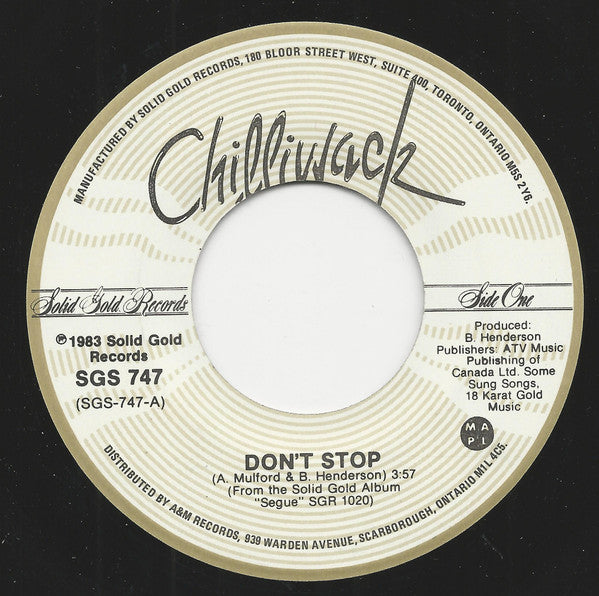 Chilliwack : Don't Stop (7", Single)