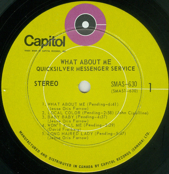 Quicksilver Messenger Service : What About Me (LP, Album, Gat)