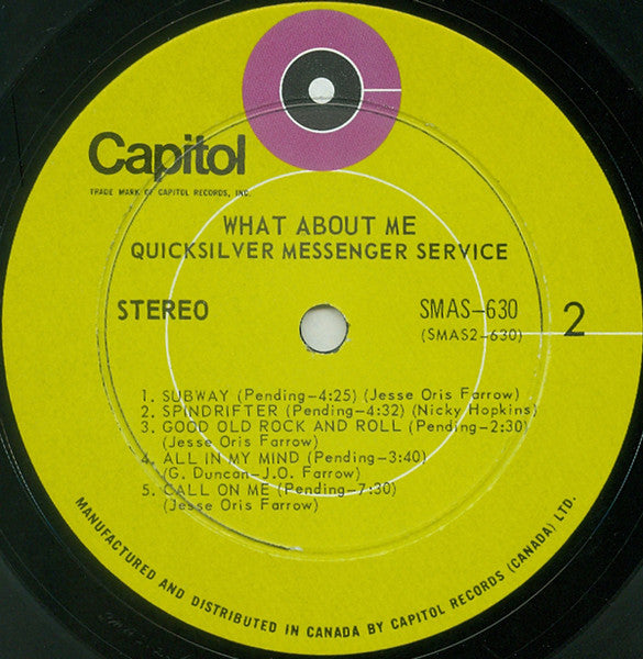 Quicksilver Messenger Service : What About Me (LP, Album, Gat)