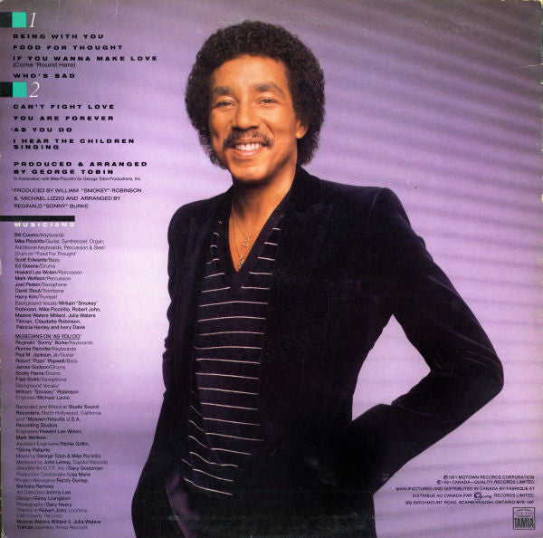 Smokey Robinson : Being With You (LP, Album)