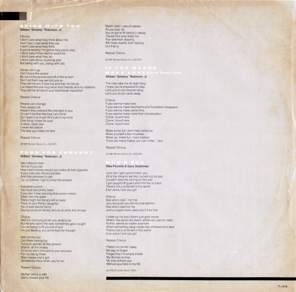 Smokey Robinson : Being With You (LP, Album)