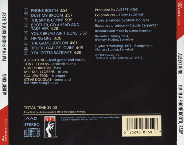Albert King : I'm In A Phone Booth, Baby (CD, Album)