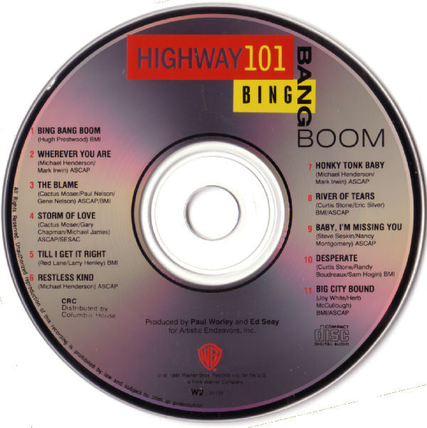 Highway 101 : Bing Bang Boom (CD, Album, Club)