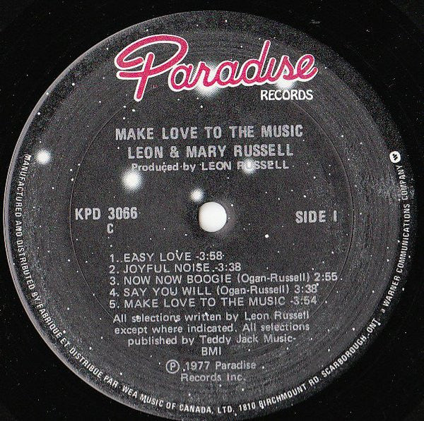 Leon & Mary Russell : Make Love To The Music (LP, Album)