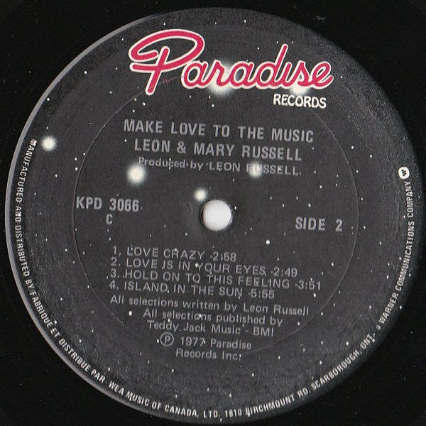 Leon & Mary Russell : Make Love To The Music (LP, Album)