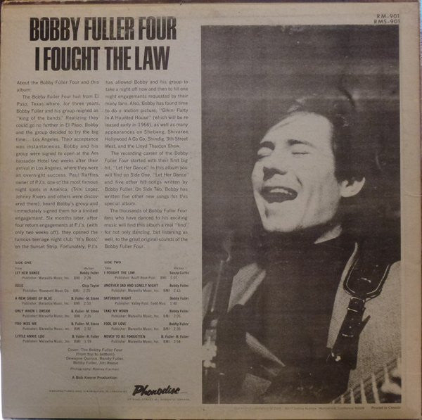 The Bobby Fuller Four : I Fought The Law (LP, Album, Mono)