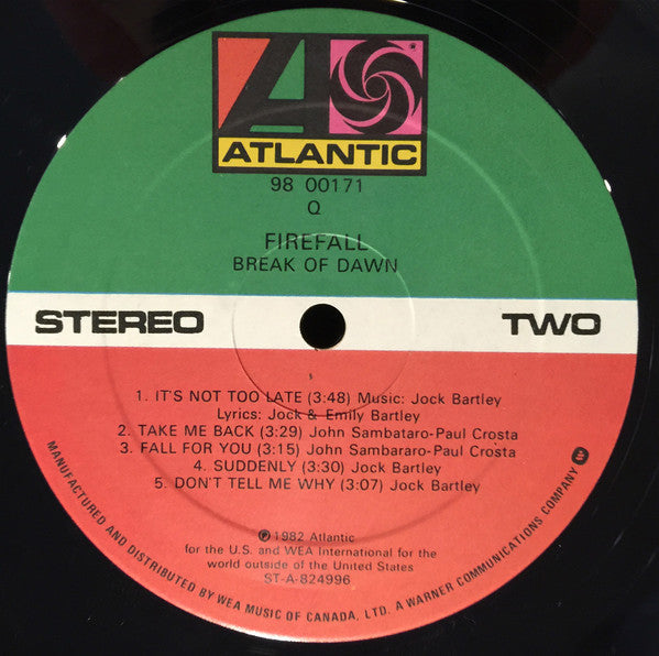 Firefall : Break Of Dawn (LP, Album)