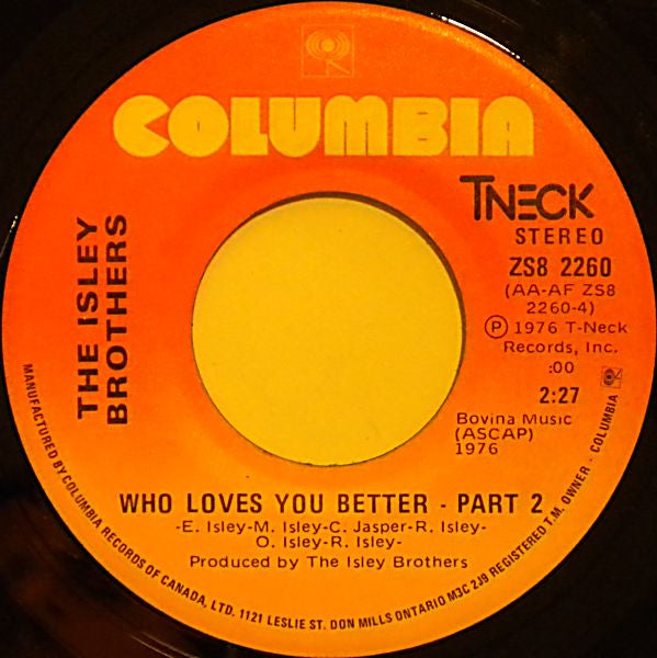 The Isley Brothers : Who Loves You Better (7", Single)