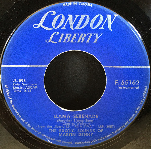The Exotic Sounds Of Martin Denny* : Llama Serenade / Quiet Village (7", Single, Mono)