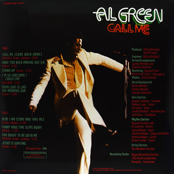 Al Green : Call Me (LP, Album, AL )