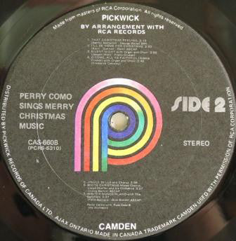 Perry Como : Perry Como Sings Merry Christmas Music (LP, Album, RE)