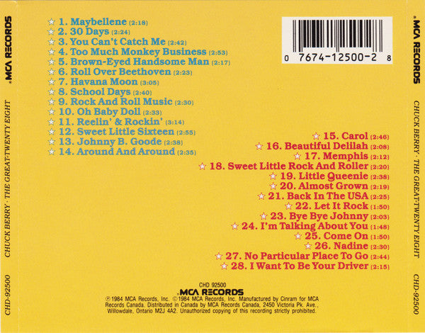 Chuck Berry : The Great Twenty-Eight (CD, Comp)