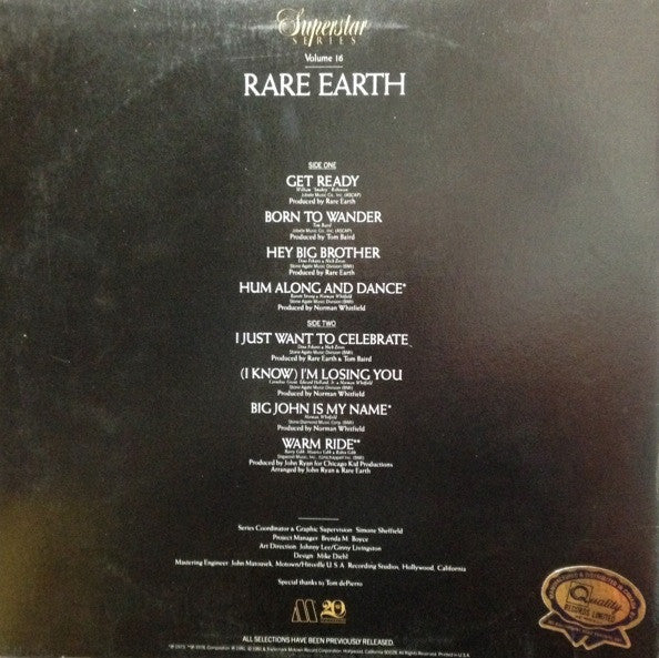 Rare Earth : Rare Earth (LP, Comp)