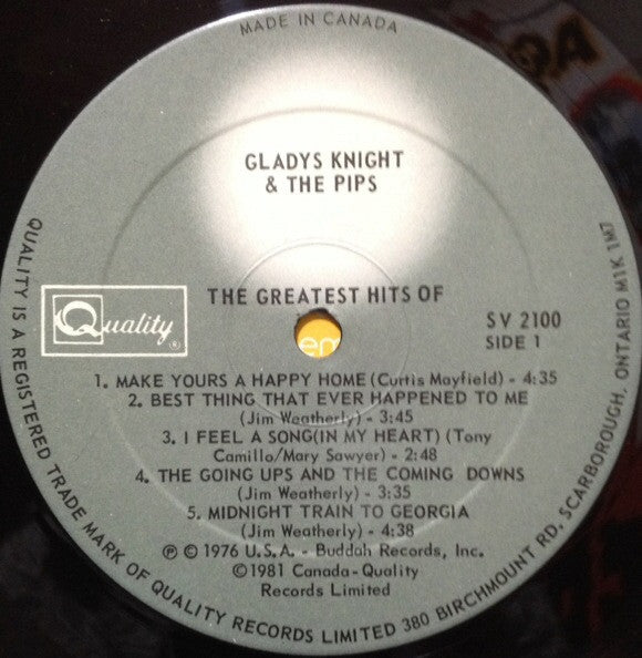 Gladys Knight And The Pips : Greatest Hits (LP, Comp, RE)