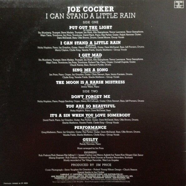 Joe Cocker : I Can Stand A Little Rain (LP, Album, RE)