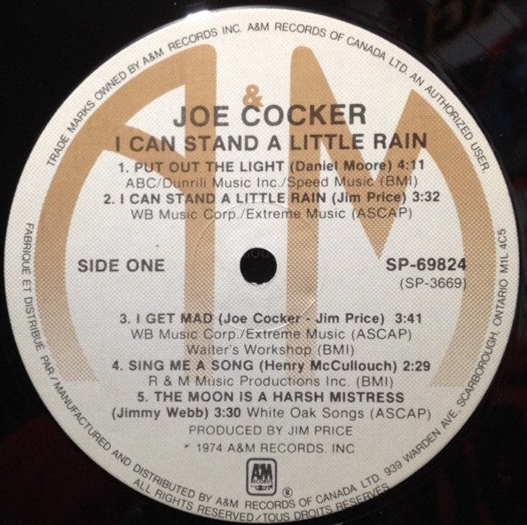 Joe Cocker : I Can Stand A Little Rain (LP, Album, RE)