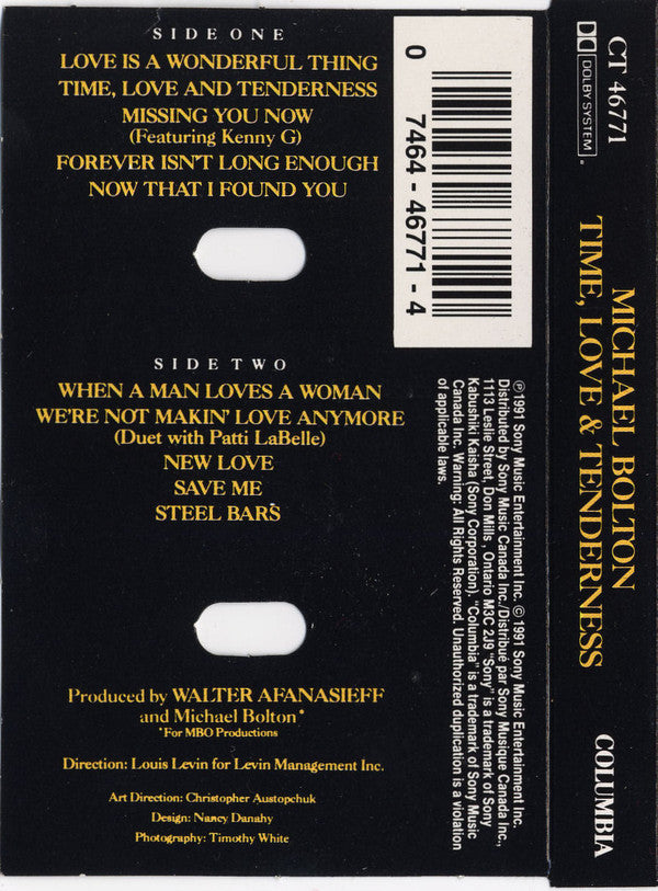Michael Bolton : Time, Love & Tenderness (Cass, Album, Dol)
