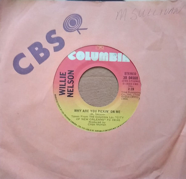 Willie Nelson : City Of New Orleans (Unedited Version) (7")