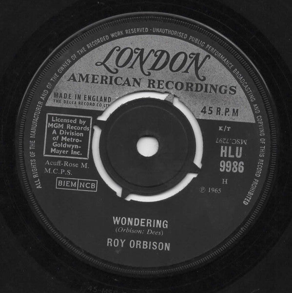 Roy Orbison : Ride Away (7", Single)