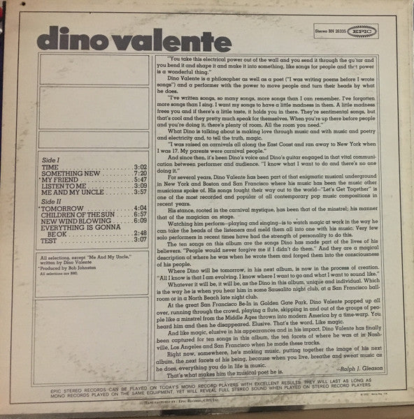 Dino Valenti : Dino Valente (LP, Ste)