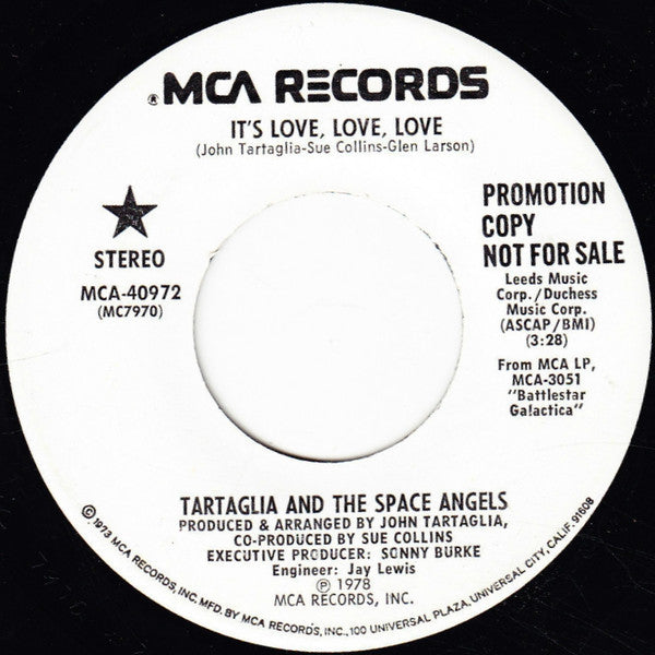 John Tartaglia And The Space Angels : It's Love, Love, Love (7", Single, Promo, Pin)