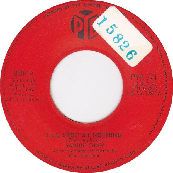 Sandie Shaw : I'll Stop At Nothing (7", Single)