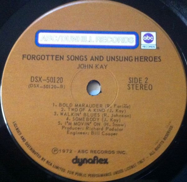 John Kay : Forgotten Songs & Unsung Heroes (LP, Album, Gat)