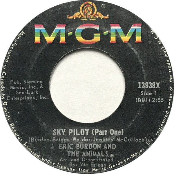 Eric Burdon & The Animals : Sky Pilot (7", Single)