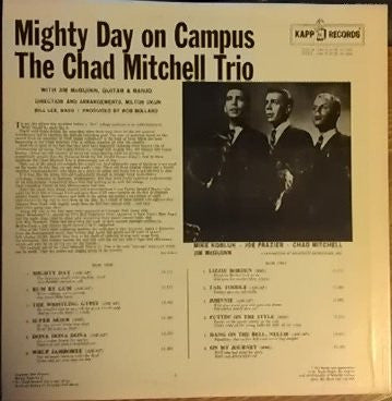 The Chad Mitchell Trio : Mighty Day On Campus (LP, Album)