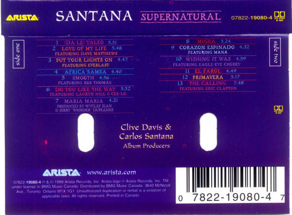 Santana : Supernatural (Cass, Album)