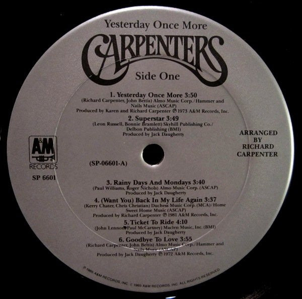 Carpenters : Yesterday Once More (2xLP, Comp, Club)