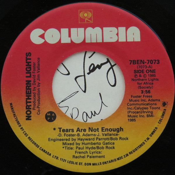 Northern Lights (6) : Tears Are Not Enough (7")