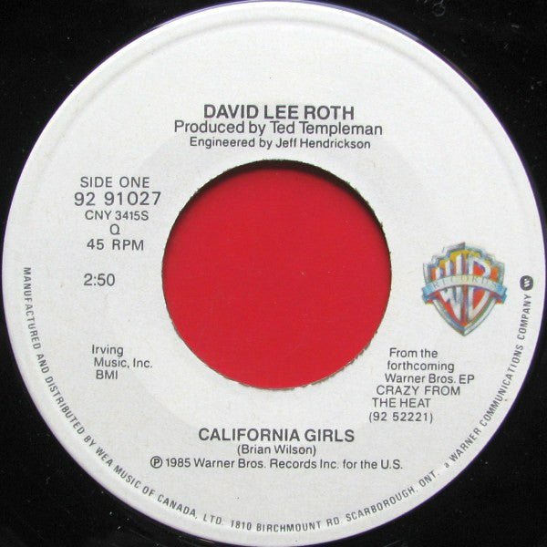David Lee Roth : California Girls (7")