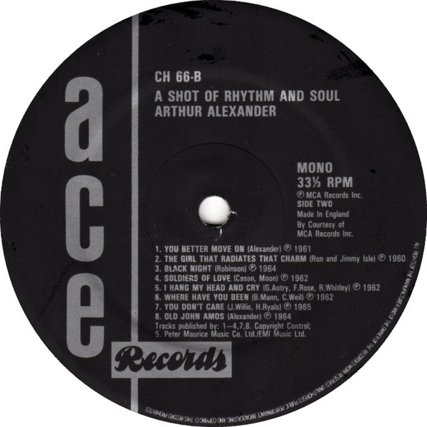 Arthur Alexander : A Shot Of Rhythm And Soul (LP, Comp, RP, Lyn)