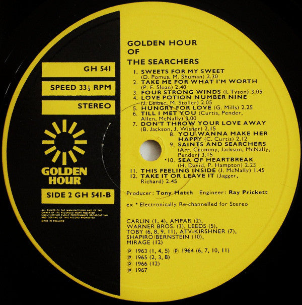 The Searchers : Golden Hour Of The Searchers (LP, Comp, Emb)