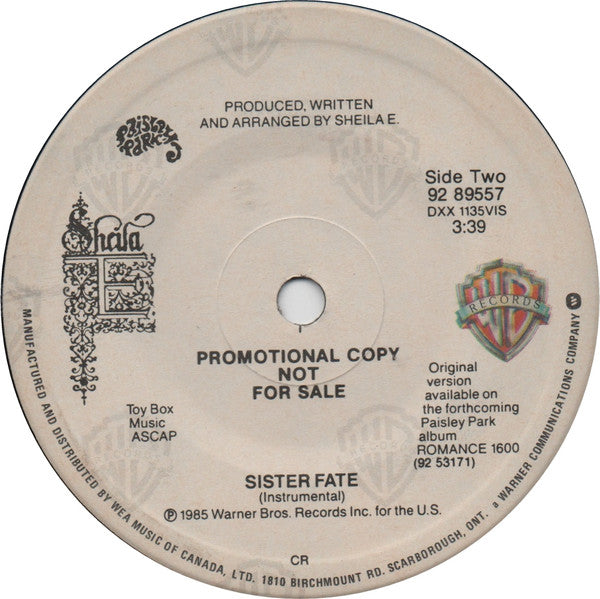 Sheila E. : Sister Fate (7", Promo)