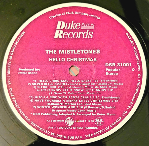 The Mistletones : Hello Christmas (LP, Album)