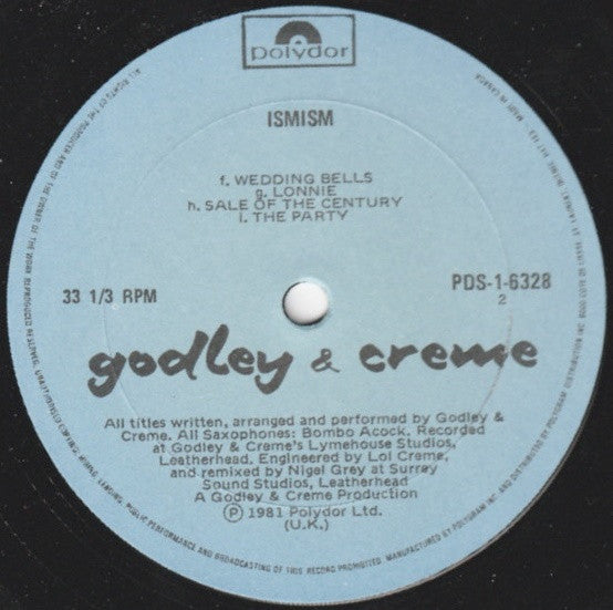Godley & Creme : Ismism (LP, Album, Lig)
