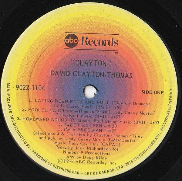 David Clayton-Thomas : Clayton (LP, Album)
